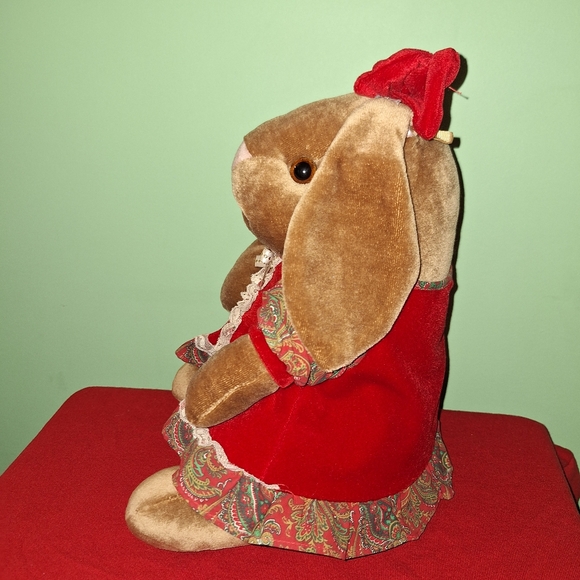 Toys R Us Rabbit Ears Velveteen Plush Christmas Vintage 1980's Boy & Girl 14" - Picture 11 of 16